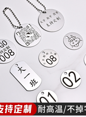 不锈钢数字号码牌定制激光雕刻宠物励志标语标识幼儿园姓名名字牌