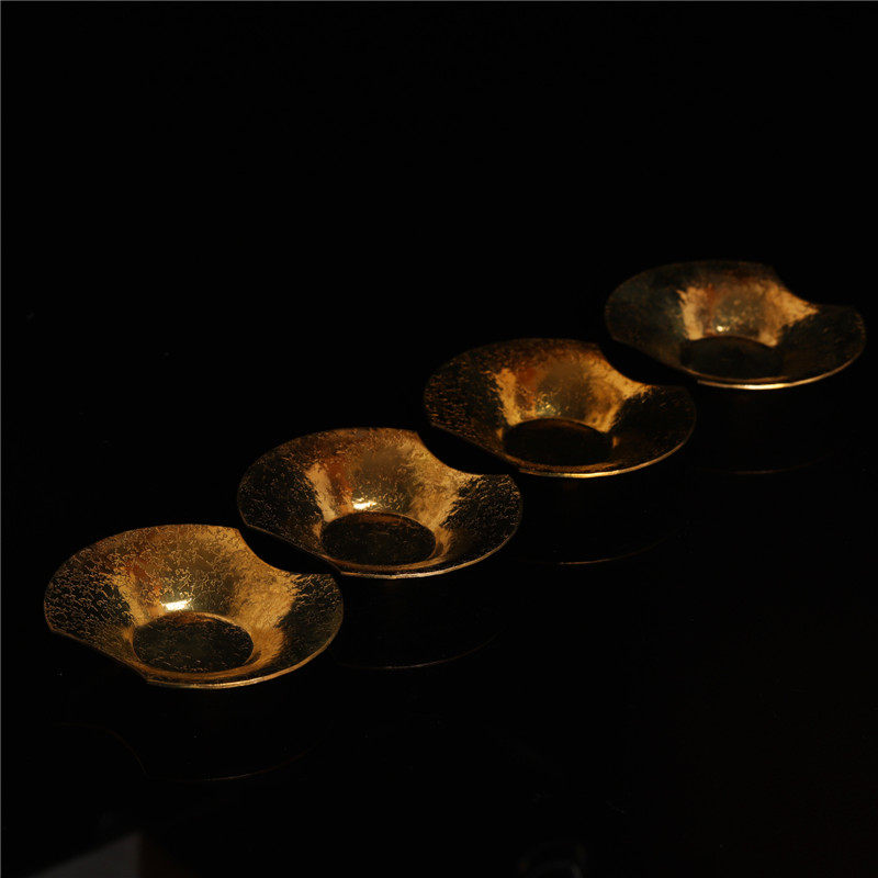 衡连品牌茶托茶具黄铜彷古元宝杯垫茶道杯托功夫茶具隔热茶垫杯托