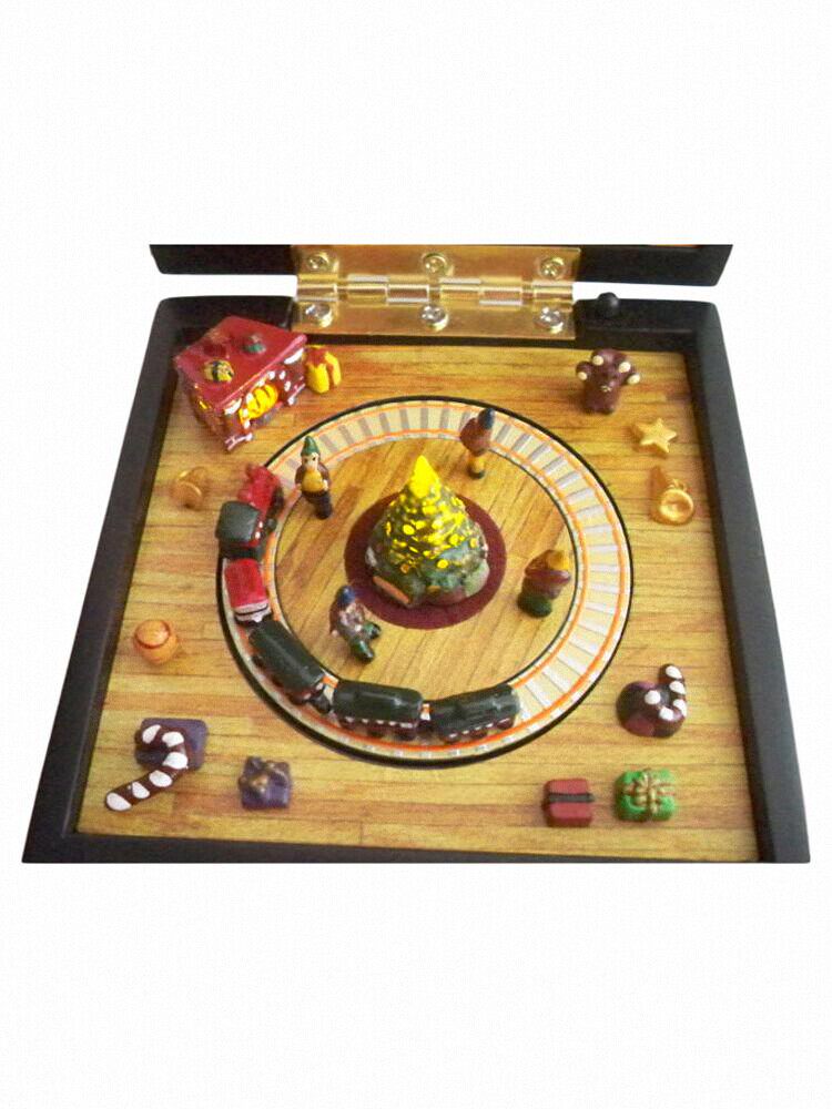 미국 MR.CHRISTMAS 골동품 회전 조명 기차와 나무 오르골 크리 에이 티브 크리스마스 선물