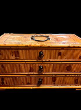 收藏级扇箱扇柜福建红湘妃竹收纳柜高端文玩折扇礼盒全手工扇盒