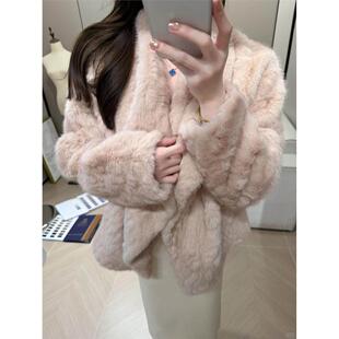 柔雾奶兔*千金感软软温柔兔绒环保皮草*矜贵大翻领保暖加厚外套女