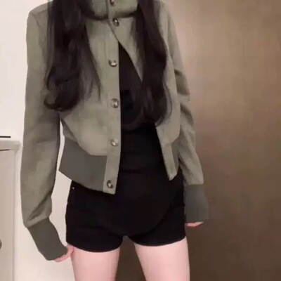 MYSAME美式复古立领排扣