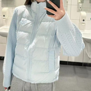 日系冬季新款麻花针织拼接撞色立领棉服女复古甜酷时尚设计感外套