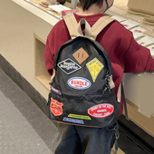 背包 出游书包个性 美式 复古拼色儿童潮酷双肩包潮大容量男女童时尚