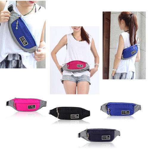 撞色轻便休闲风健身骑行小腰包