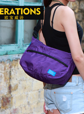 日韩原宿港风糖果色尼龙ins潮牌男女单肩旅行休闲运动健身斜挎包