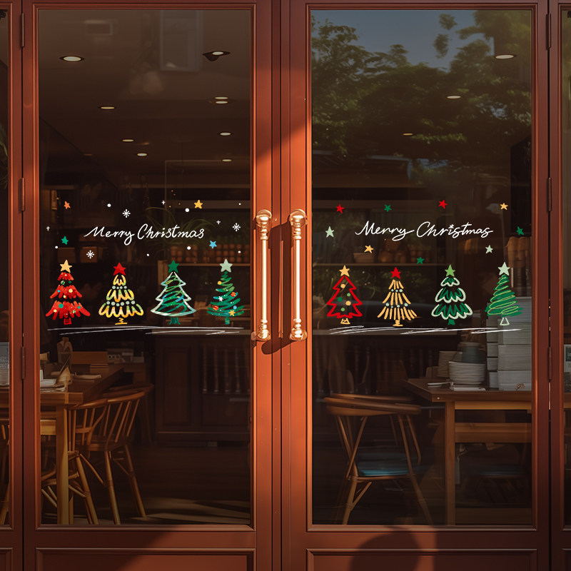 圣诞节装饰品玻璃门贴纸窗户氛围装扮场景布置耶诞树静电窗贴窗花,节庆用品/礼品,圣诞装饰品,淘宝优惠券,粉丝福利购,淘宝优惠卷