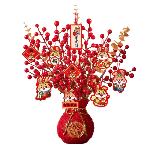 新年装饰过年挂件福桶摆件发财树年货布置蛇年小挂饰2025春节氛围