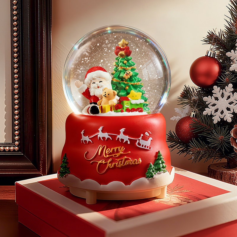 圣诞节礼物水晶球七彩灯光音乐盒