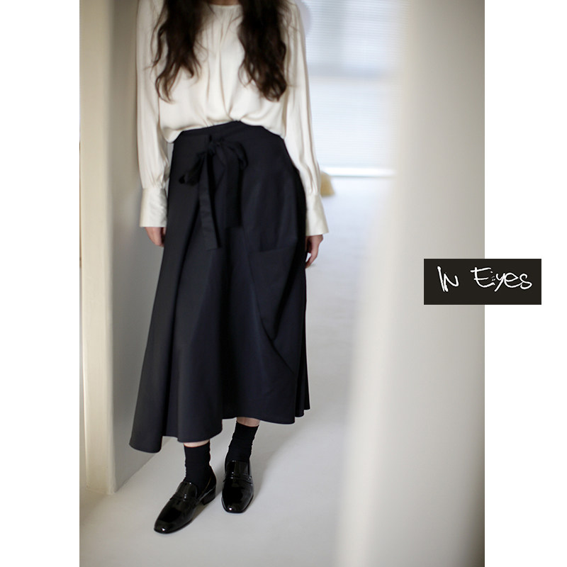 IN EYES | JIN Worsted wool adjust Deconstruction Sense of design skirt Navyin the Women's clothing/Boutique , Skirts  category - from Buy2taobao.com to provide professional Taobao agent buy service
