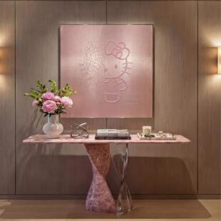 HelloKitty高端大气少女心客厅装饰画潮流艺术巨幅版画高级感挂画