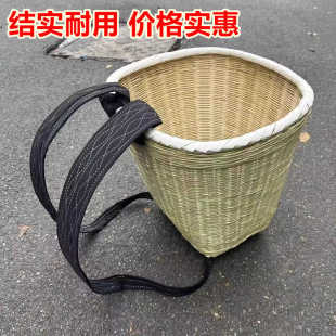 纯手工竹编背篼竹篾背篓竹背筐收纳筐四川背筐买菜采摘采蘑菇