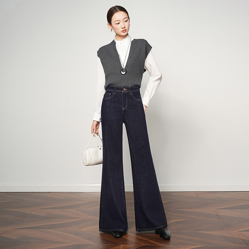 【超模腿精】zonopoem2025新款直筒微喇裤显瘦牛仔裤不贴腿喇叭裤