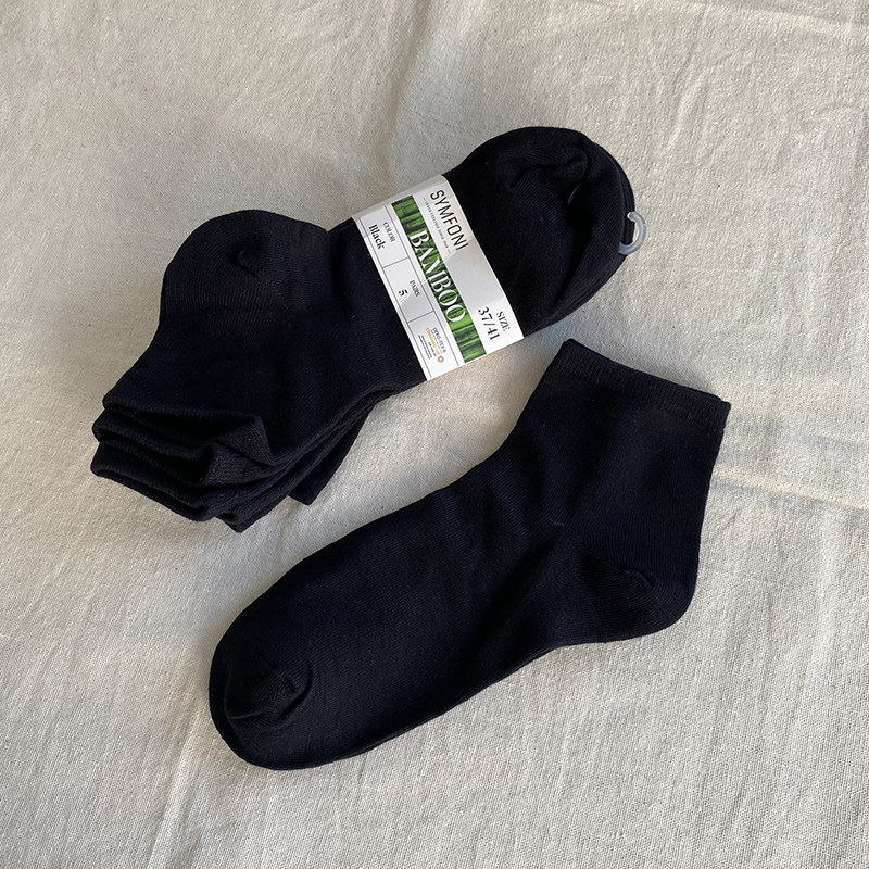 包邮 5双装 外贸男士短袜春夏薄款竹纤维袜子柔软舒适 短筒情侣袜