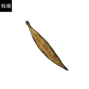 钰颂 四季 情书 设计师黄褐色柳叶胸针柳树叶艺术别针男士 女生徽章