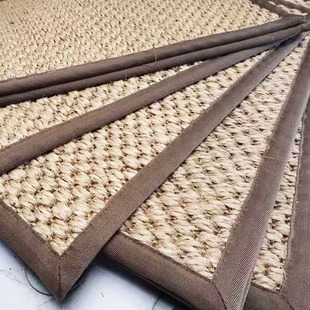 虎眼纹新中式茶几沙发剑麻地毯简约茶室长方形地垫入户门防滑脚垫