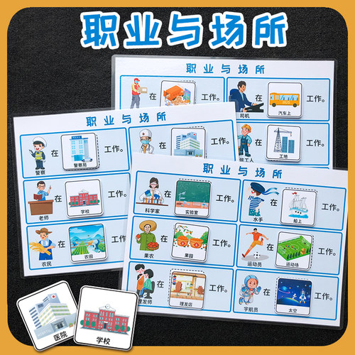 幼儿园宝宝职业与场所配对教具