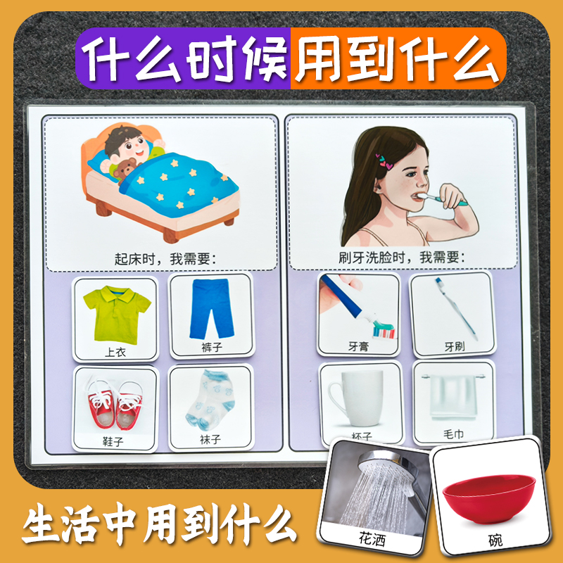 什么时候用到什么生活物品益智教具幼儿园小班宝宝语言区域材料 玩具/童车/益智/积木/模型 早教闪卡/潜能开发卡 原图主图