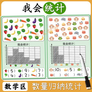 我会统计数量数字点数专注力卡片幼儿园中大班数学区域材料早教具