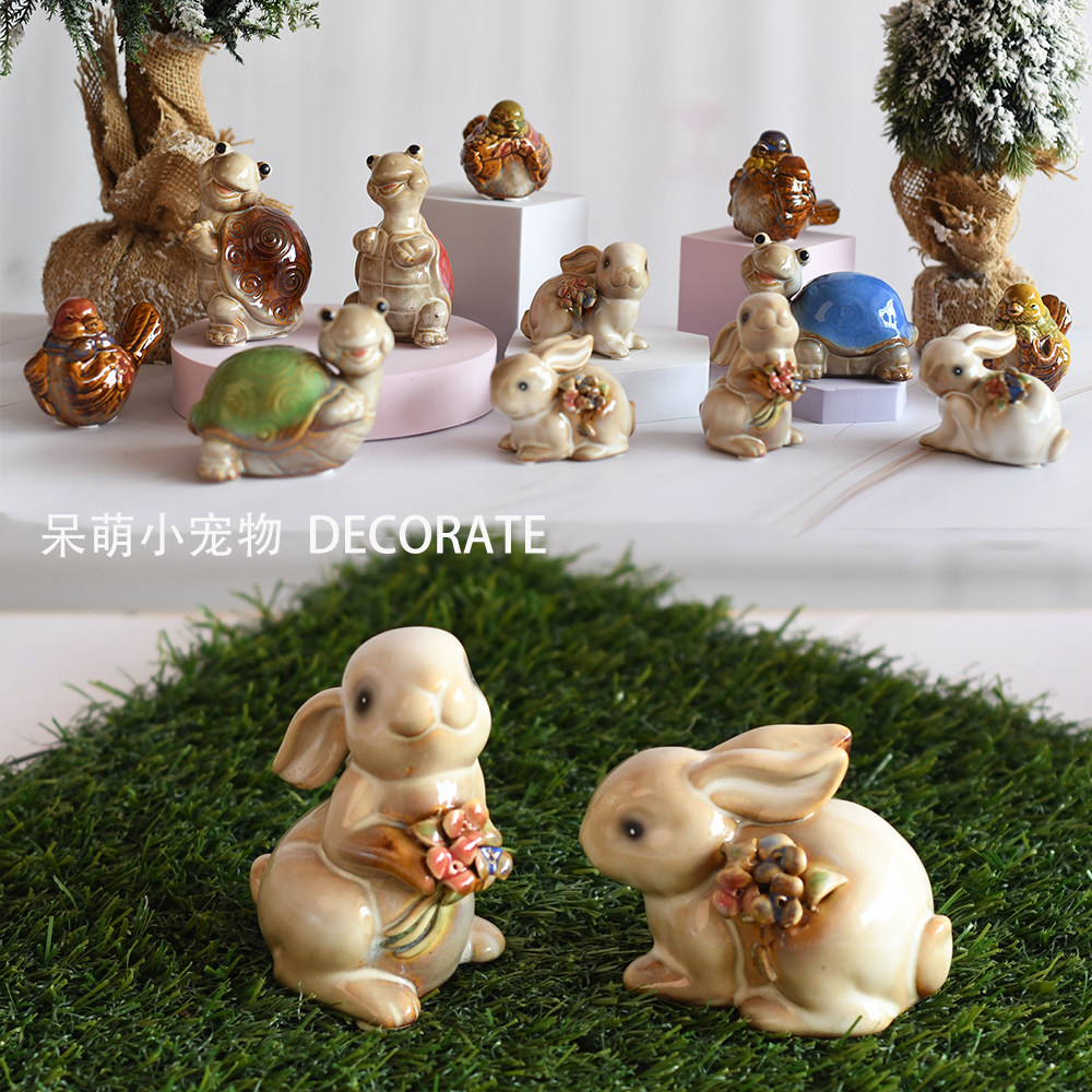 陶瓷摆件花园庭院花盆复古呆萌