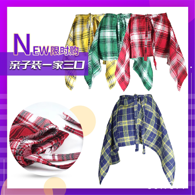 格子假衬衣街头走秀衣服下摆屁帘