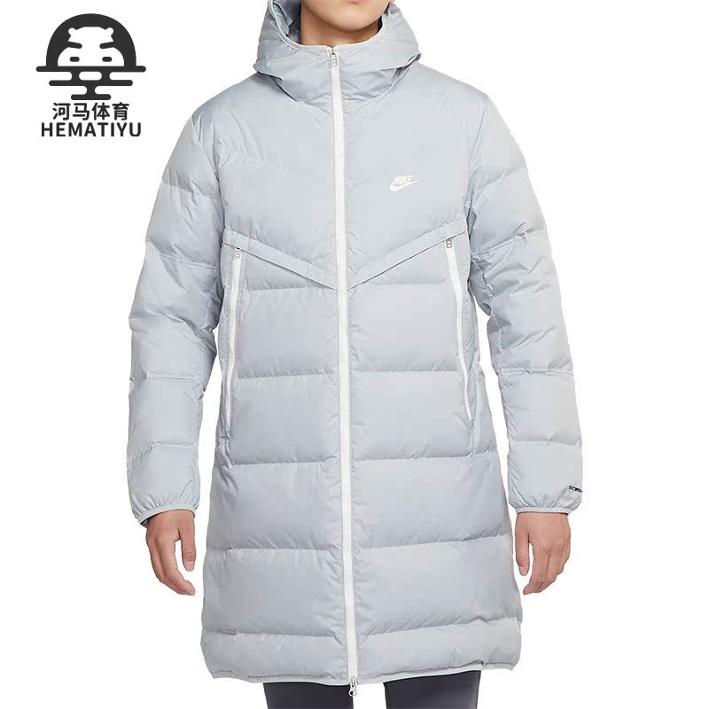 耐克男子中长款连帽羽绒服