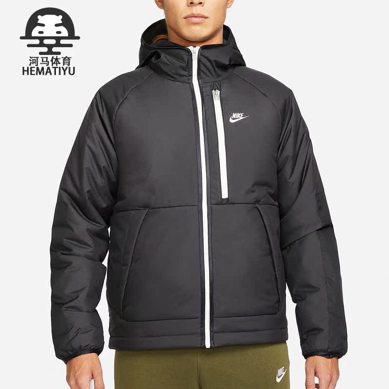 耐克休闲男运动拼接防风保暖棉服