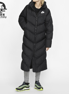 耐克女子中长款保暖羽绒服
