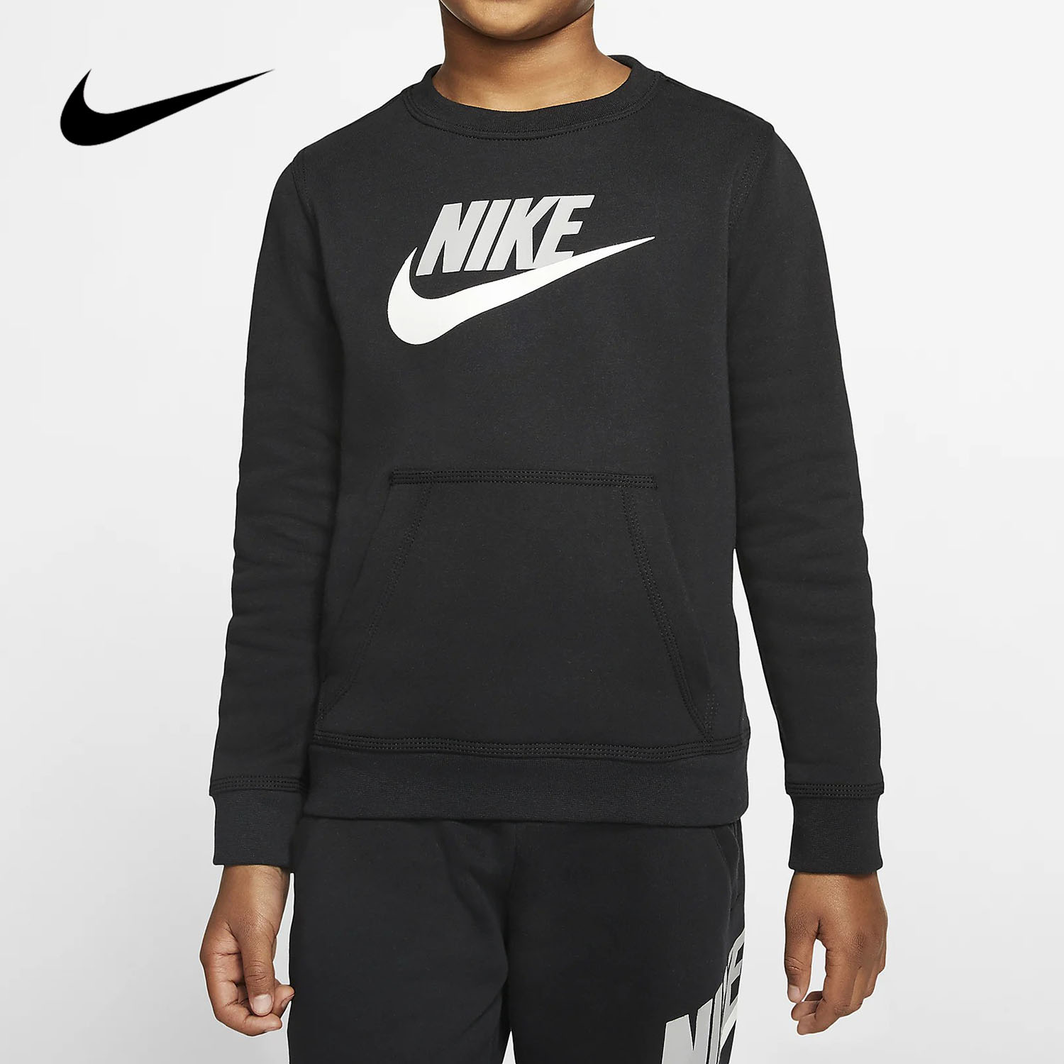 Nike/耐克正品春季新款男大童运动休闲圆领套头卫衣CJ7862-封面