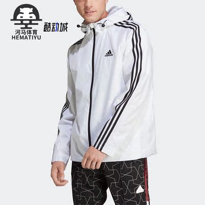 阿迪达斯运动连帽男子夹克外套