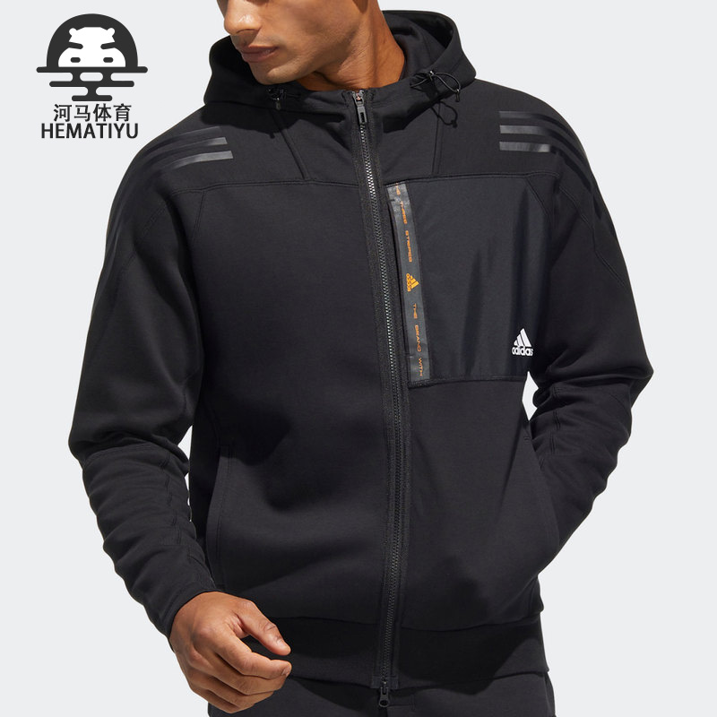 阿迪达斯休闲男运动训练防风外套