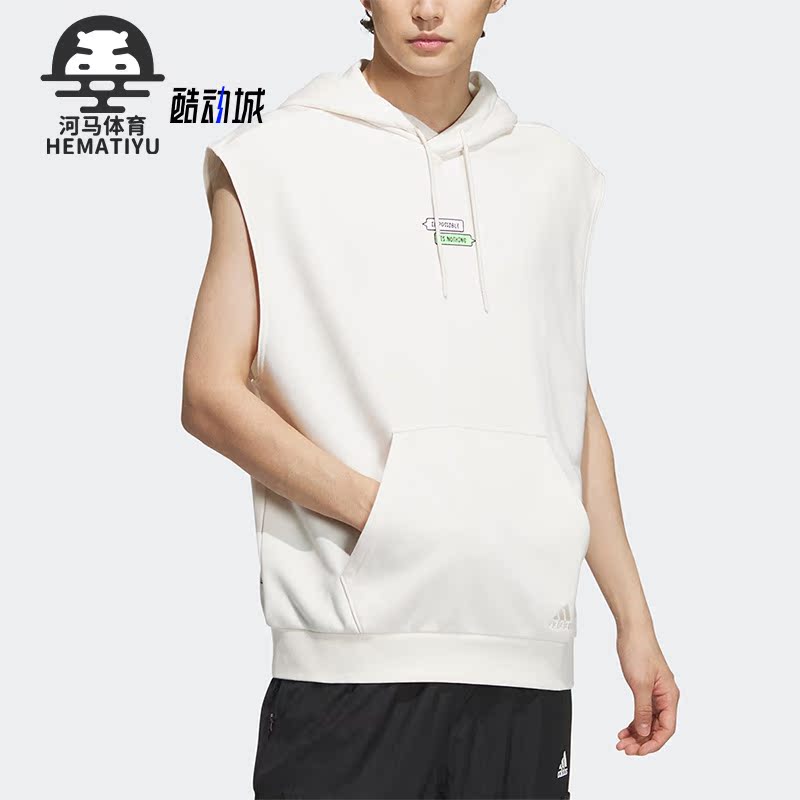 阿迪达斯正品男子无袖套头衫