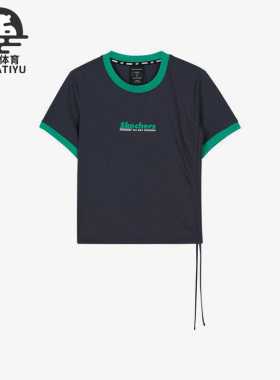 Skechers/斯凯奇正品夏季新款女子休闲时尚透气运动短袖L223W091