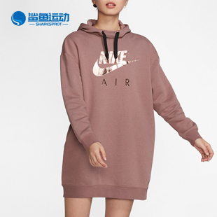 Nike/耐克新款女子针织舒适运动中长连帽卫衣套头衫 CJ5002