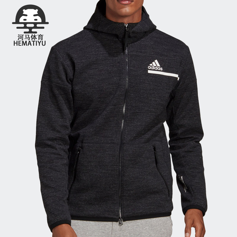 阿迪达斯男运动休闲训练连帽外套