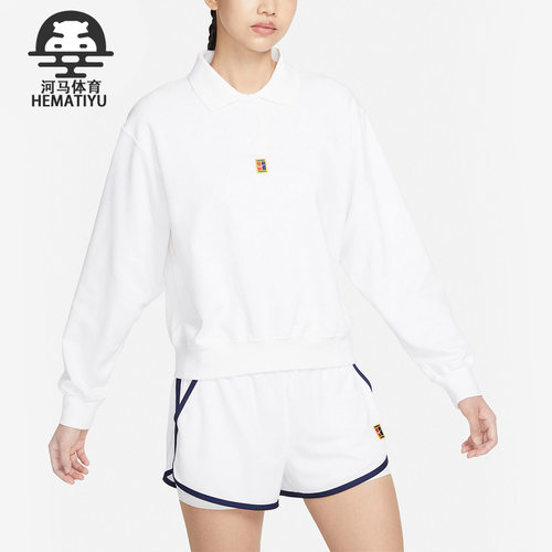 Nike/耐克正品秋季新款女子网球运动翻领套头衫DQ6820-100