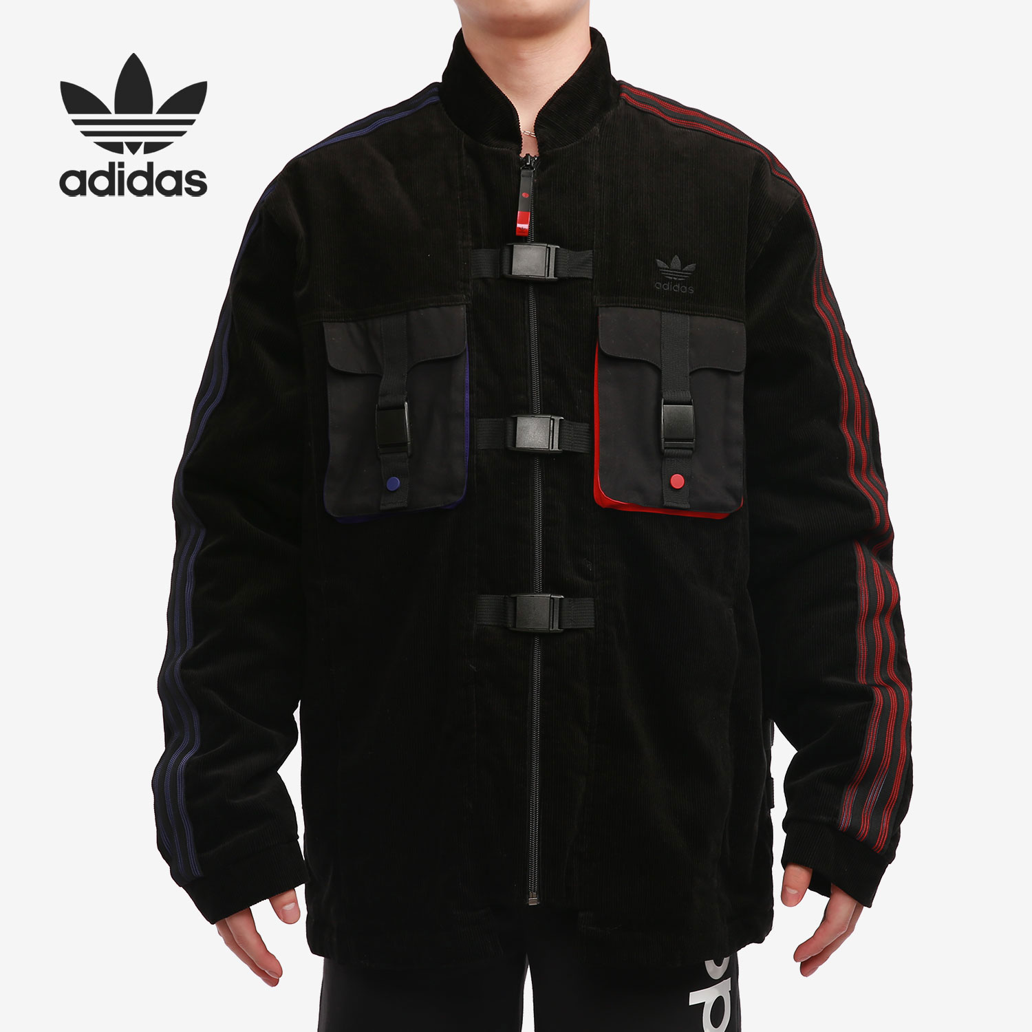 阿迪达斯正品三叶草男子运动棉服