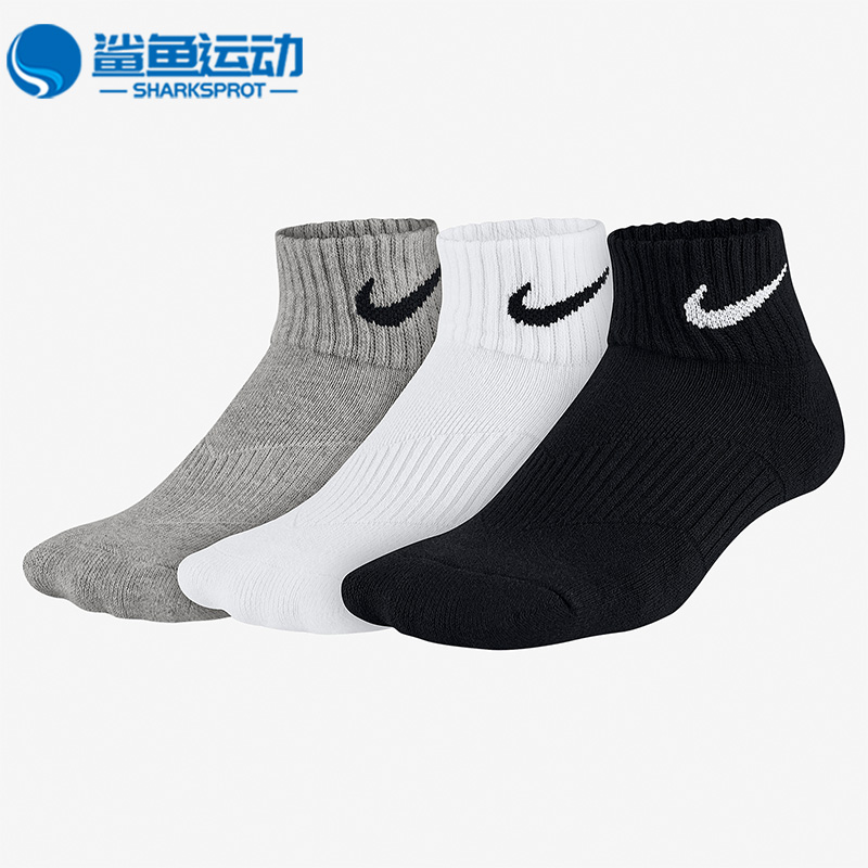 Nike/耐克正品休闲男女时尚运动短款透气舒适袜三双装 SX4703-901