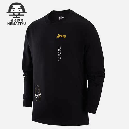 Nike/耐克正品洛杉矶湖人男子运动篮球透气长袖T恤 DR6346-010