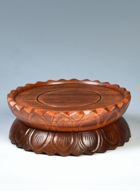 观音圆形菩萨木质佛像底座