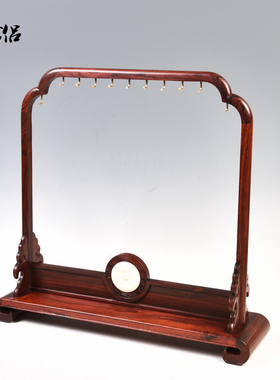 红酸枝明式笔挂木雕文房四宝笔架毛笔书法用品红木工艺品摆件底座