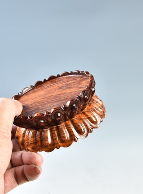 琴书侣花梨圆形观音佛像木雕