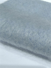 现货2米起售 进口马海毛面料 光泽好 湖水蓝 秋冬羊毛大衣布料