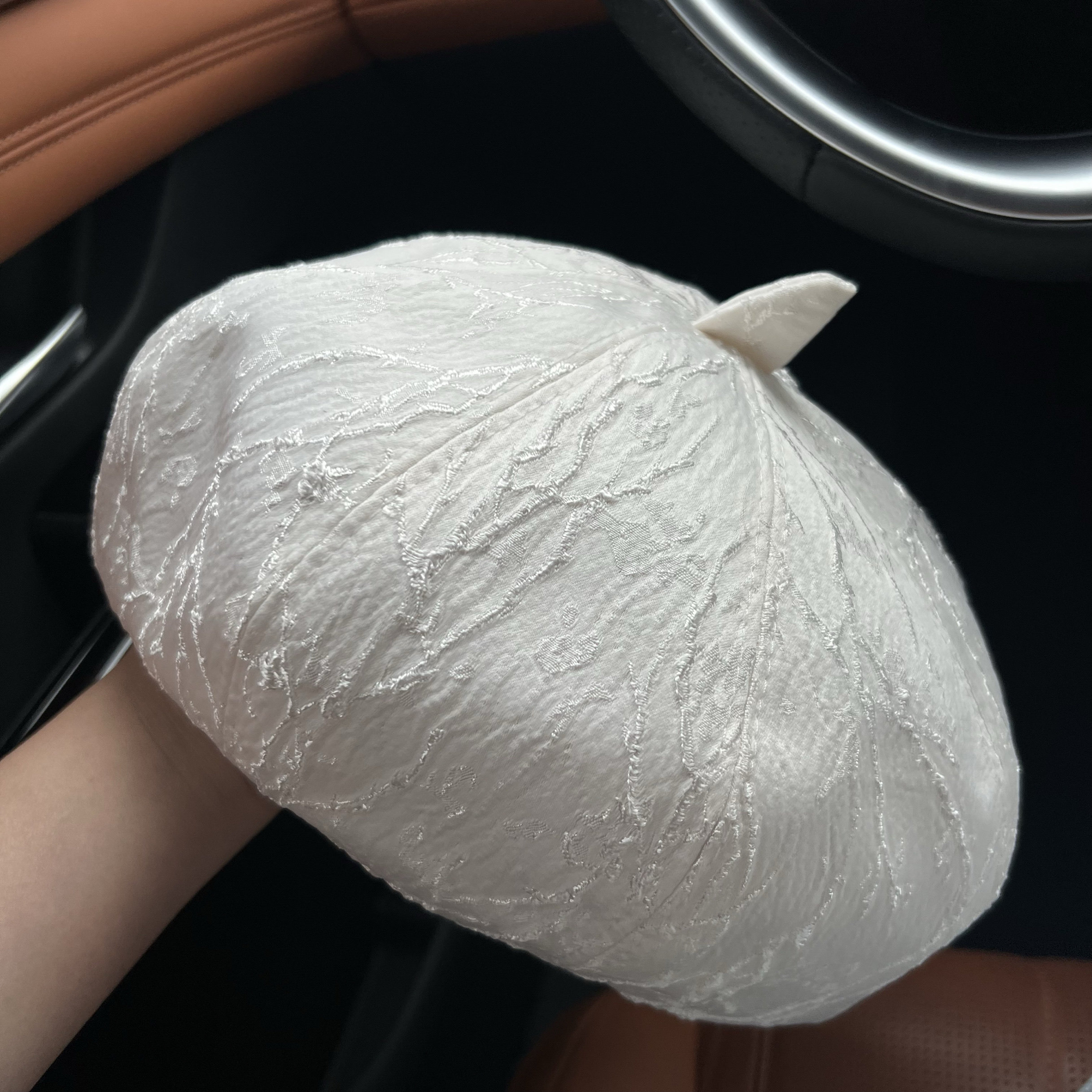 春夏新款日系国风蕾丝刺绣时尚贝雷帽女休闲百搭透气八角帽画家帽