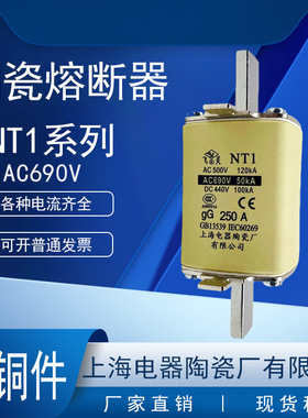 飞灵熔断器NT1-250A 690V 80A100A125A160A180A200A 上海电器陶瓷