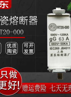 陶瓷熔断器RT20-000 熔芯20A体32A保险丝管63A 80A 100A 125A茗东