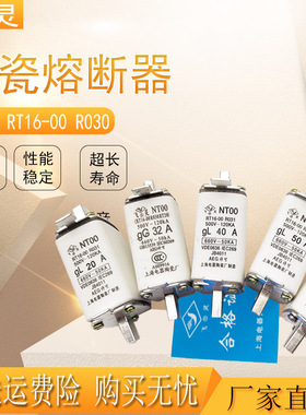 飞灵RT16-00 NT00 32A40A50A63A100A125A160A 陶瓷保险丝熔断R031
