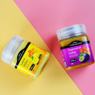 新西兰进口streamland新溪岛柠檬蜂蜜百香果250g奇异果水果蜜补vc