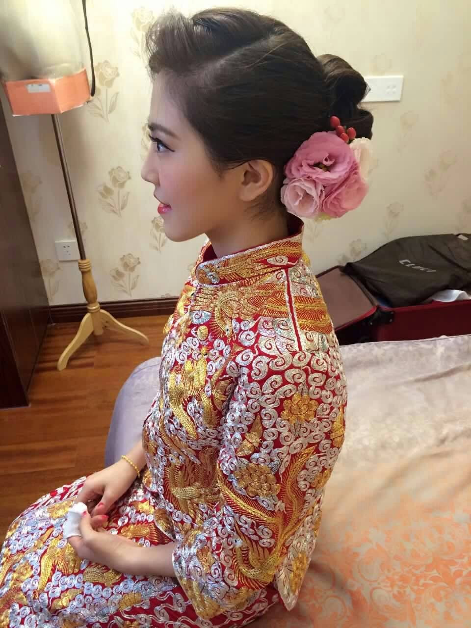 定制手绣龙凤褂褂后 褂皇盘金绣手工裙褂 新娘旗袍敬酒服秀禾服35