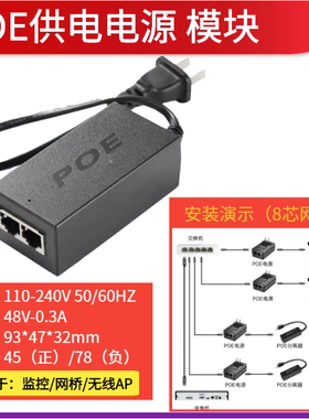 监控电源模块千兆AP摄像头POE网桥POE供电模块12V1A15V24V48V0.5A